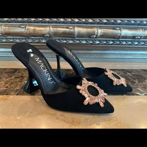 Simply Fabulous Black Bejeweled Heels
